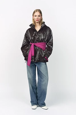 SHINY HOODED PARKA ZW COLLECTION