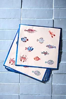 LOT 20 SERVIETTES DE TABLE PAPIER POISSONS