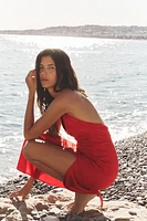 ROBE MIDI DRAPÉE EN LIN