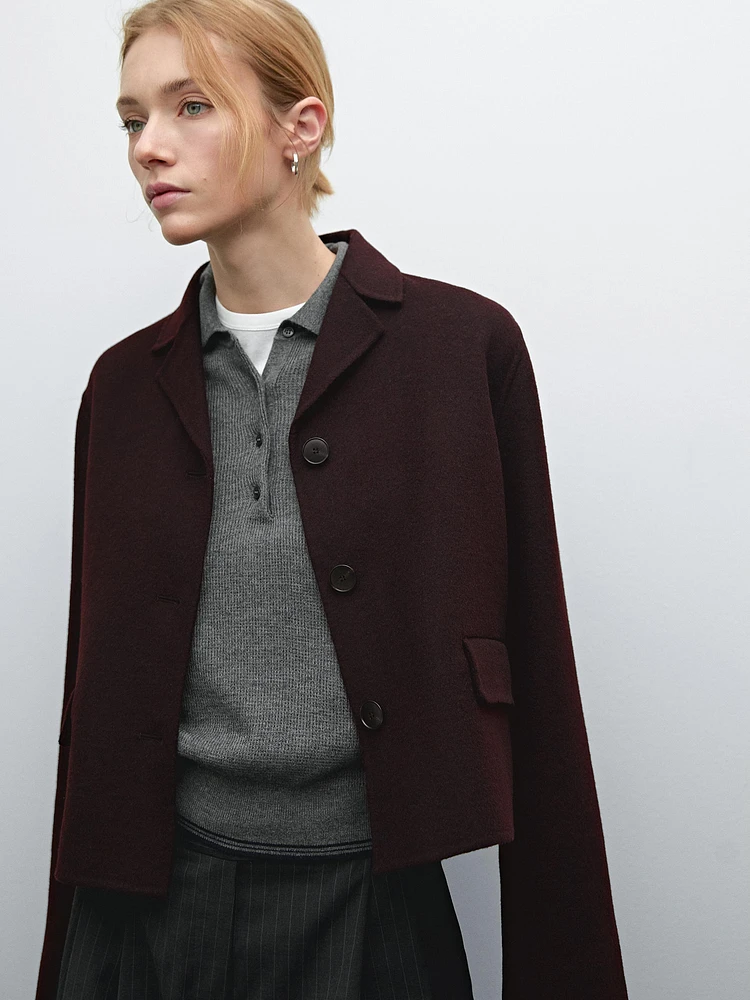 Short wool blend jacket