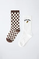 TWO PACK OF PRINTED SOCKS
