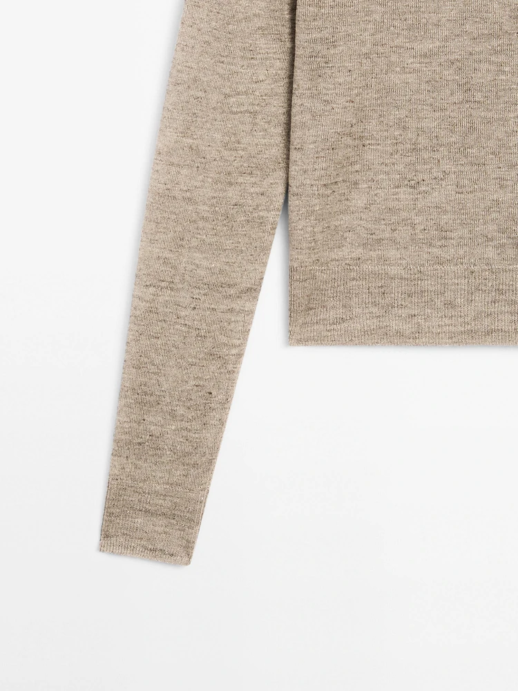 Pull en maille chinée 100 % lin