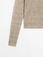 100% linen melange knit sweater