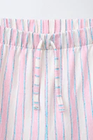 PANTALON À JAMBES LARGES RAYURES