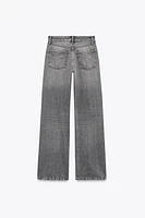 JEAN TRF COUPE LARGE À TAILLE MI-HAUTE LONG