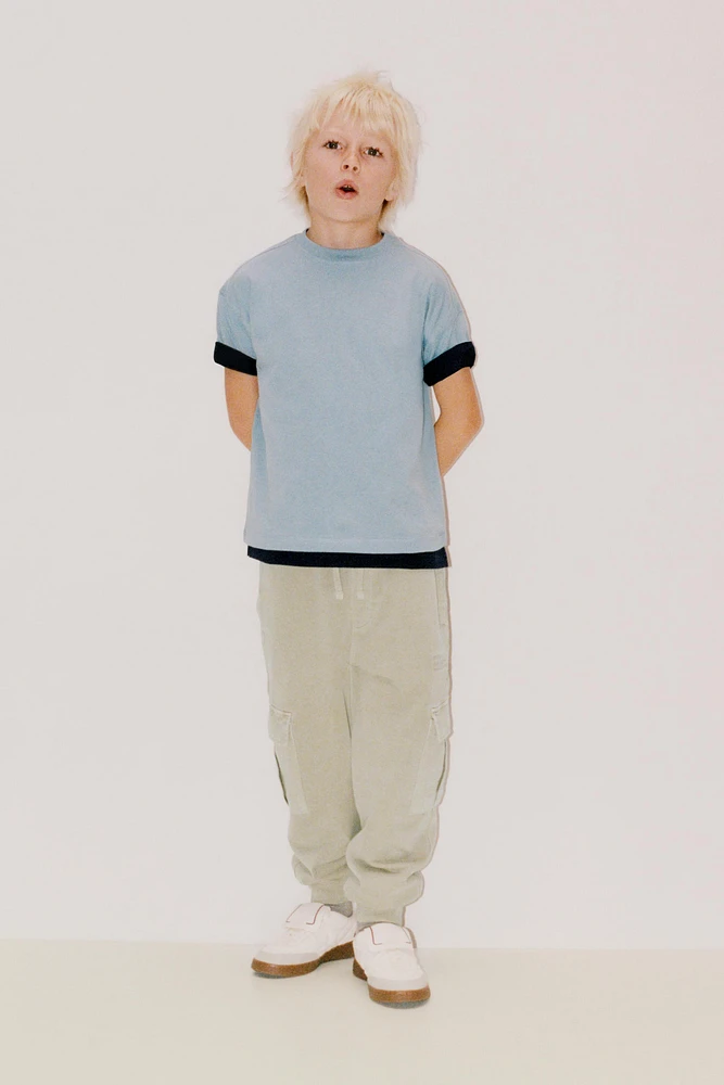EMBROIDERED CARGO JOGGER PANTS