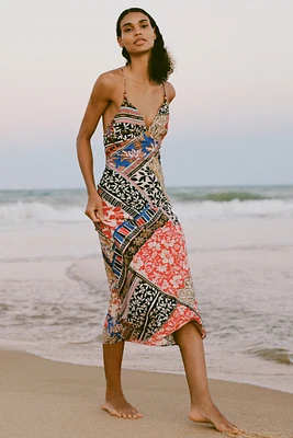 ROBE MI-LONGUE À IMPRIMÉ PATCHWORK