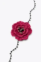 RAFFIA FLOWER NECKLACE