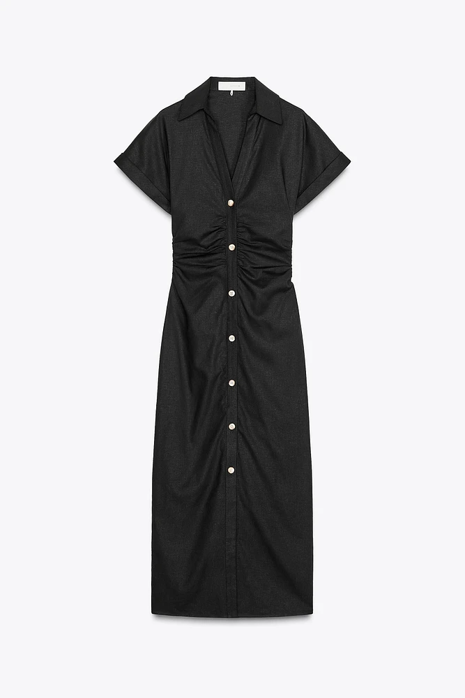 ROBE MI-LONGUE CONTENANT DU LIN