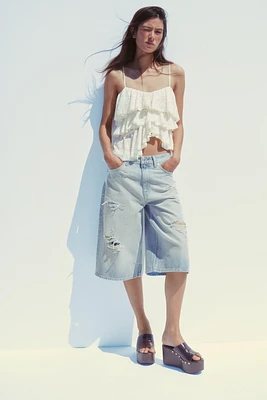 RUFFLED LACE TOP