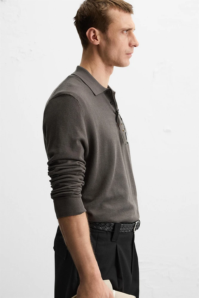 SILK COTTON KNIT POLO