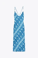 PRINTED MIDI SLIP DRESS