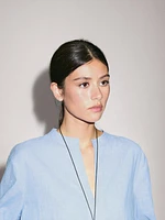 Blouse lin coutures apparentes