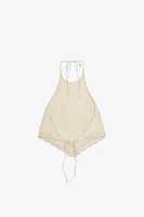 EMBROIDERED POPLIN TOP