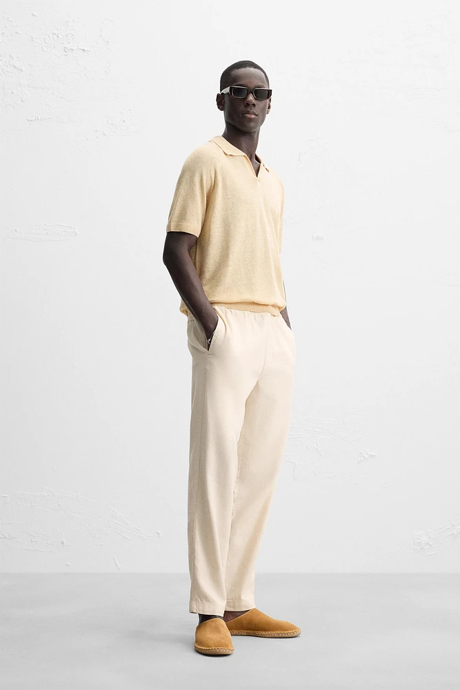 POLO EN MAILLE 100 % LIN