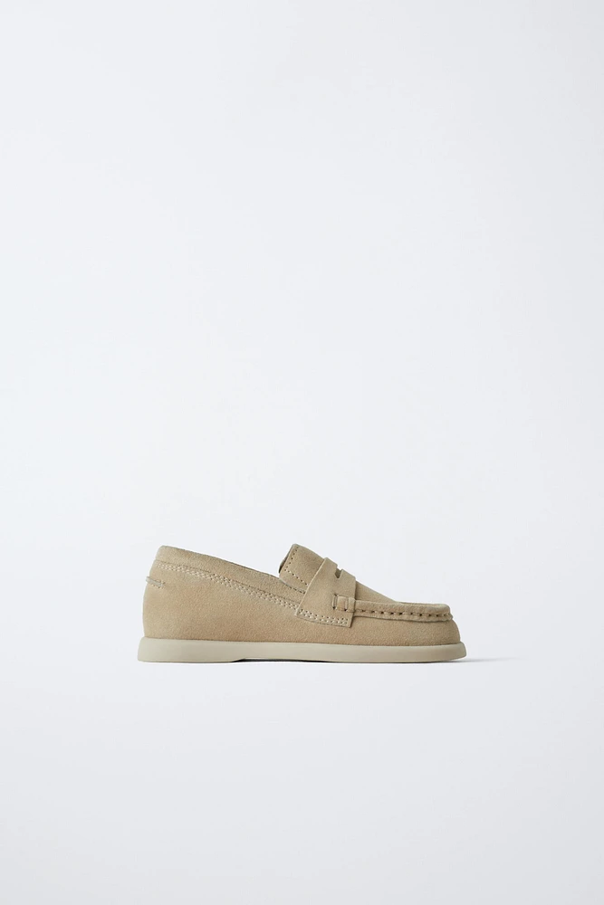 LEATHER SADDLE LOAFERS
