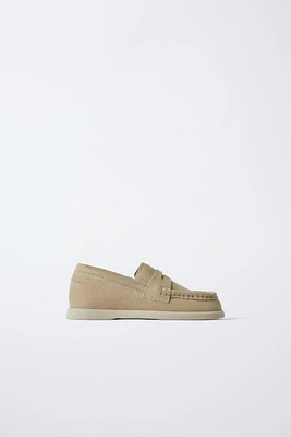 LEATHER SADDLE LOAFERS