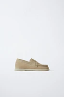 LEATHER SADDLE LOAFERS