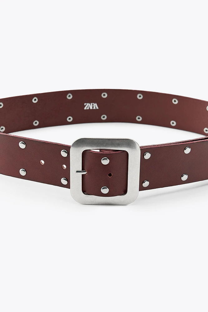 STUDDED LEATHER BELT