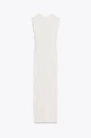 ROBE MI-LONGUE CÔTELÉE À BOUTONS