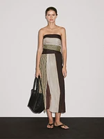 Strapless dress with gathered detail