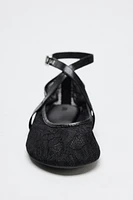 DOUBLE STRAP LACE BALLERINAS