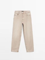High-waist relaxed fit barrel jeans