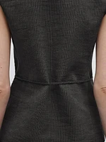 Cotton blend waistcoat with ribbon detail