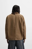 WASHED JACKET WITH CONTRASTING COLLAR