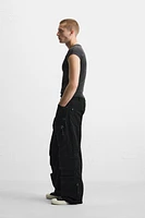 PANTALON DENIM CARGO POCHES
