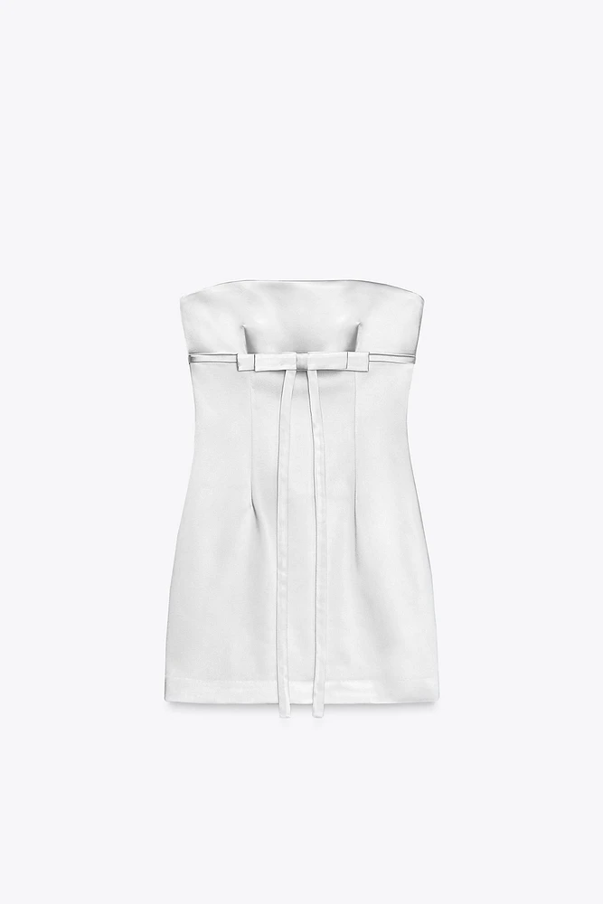 ROBE SATINÉE BUSTIER AVEC LACET