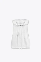 ROBE SATINÉE BUSTIER AVEC LACET