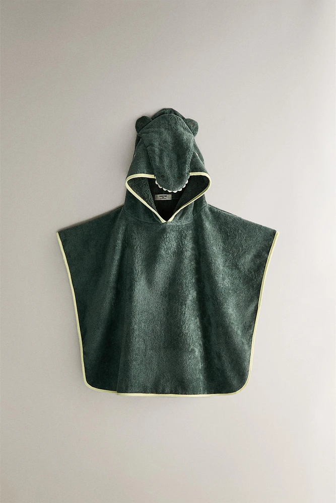CHILDREN’S VELOUR CROCODILE BEACH PONCHO
