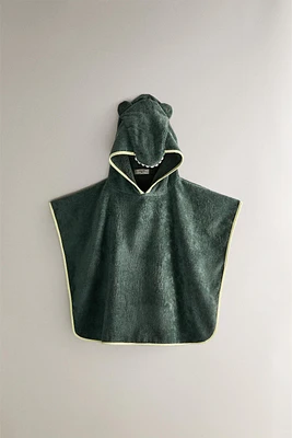 PONCHO DE PLAGE ENFANT VELOURS CROCODILE