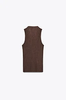 SEMI-SHEER HALTER TOP