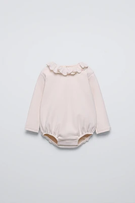 FLORAL EMBROIDERED COLLAR BODYSUIT