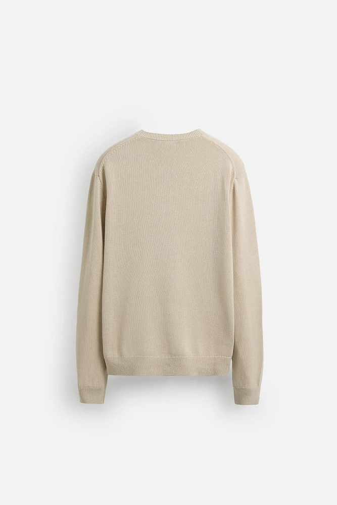 COTTON - LINEN BLEND SWEATER