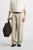 PLEATED WIDE FIT PANTS