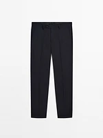 Pantalon de costume en laine mélangée