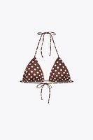 POLKA DOT TRIANGLE BIKINI TOP