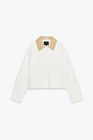 CONTRAST COLLAR WAXED JACKET