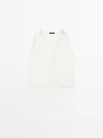 Flowing blouse with lace detail