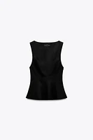 STRETCHY PEPLUM TOP