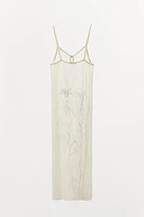 SEMI-SHEER KNIT LACE DRESS