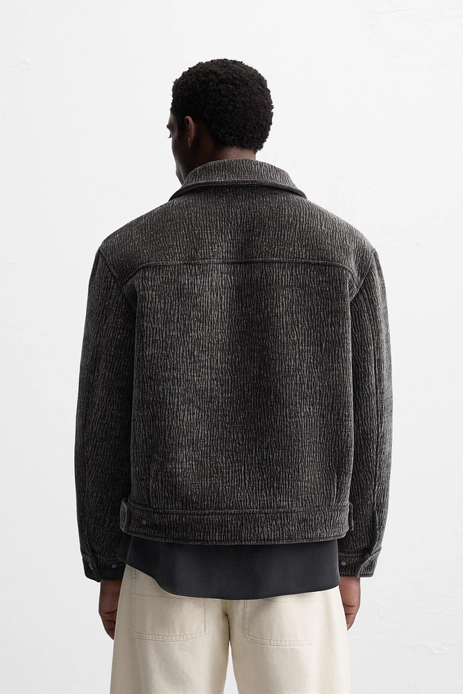 TEXTURED WRINKLED EFFECT JACKET