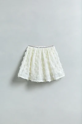 JUPE-SHORT À FLEURS EN TULLE