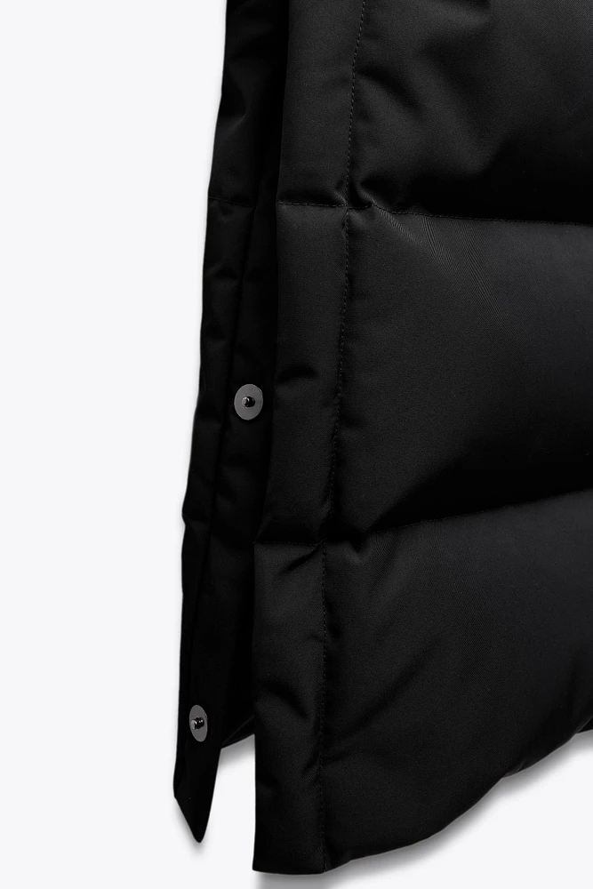 WATER AND WIND PROTECTION LONGLINE HOODED DOWN JACKET