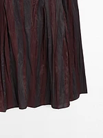 Striped flowing midi skirt