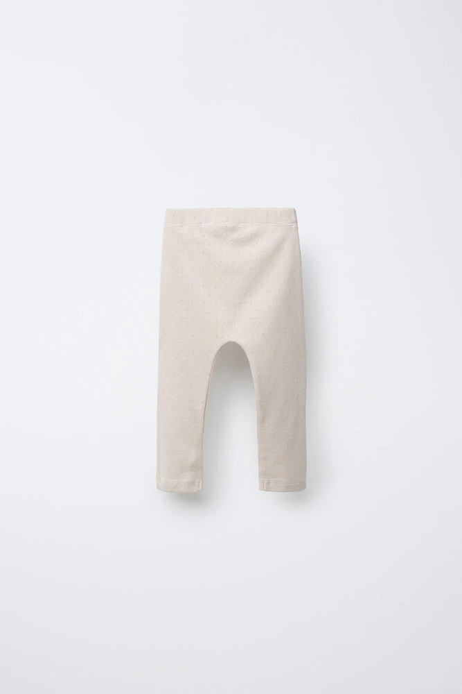 LOT DE DEUX LEGGINGS IMPRIMÉ POINTELLE