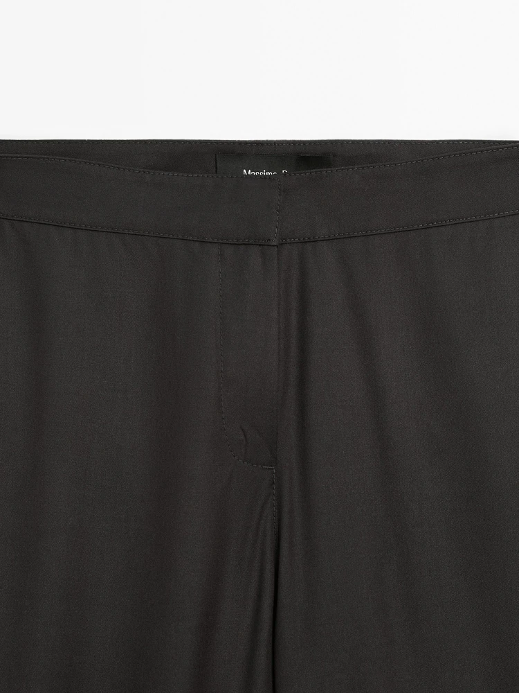 Flowing low-rise straight-leg trousers